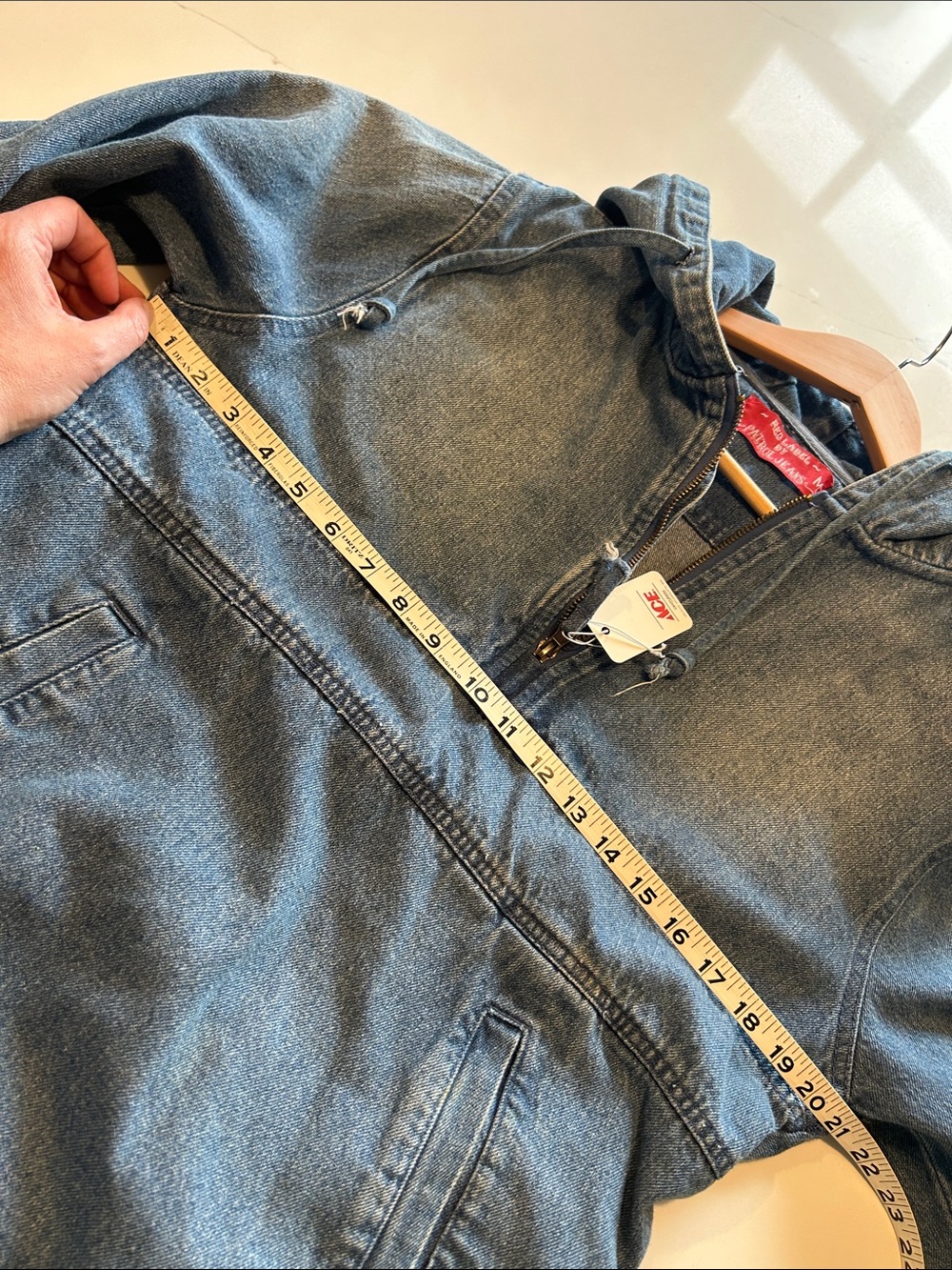 Red Label by Patrol Jeans Denim Half-Zip Hoodie - Blue - Picture 9 of 9